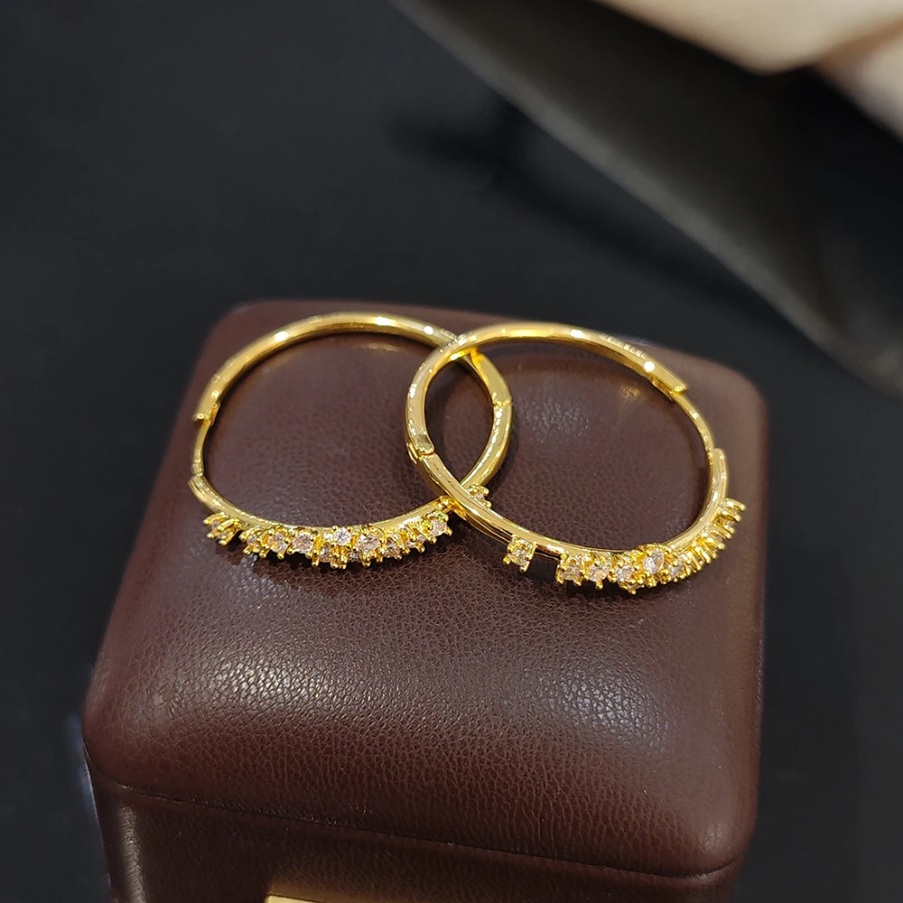 铜合金耳饰 气质轻奢时尚百搭欧美简约金色圈圈PT0312