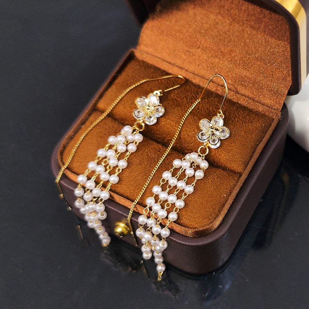 铜合金耳饰 气质轻奢时尚百搭小众长款仙女素款PT0330