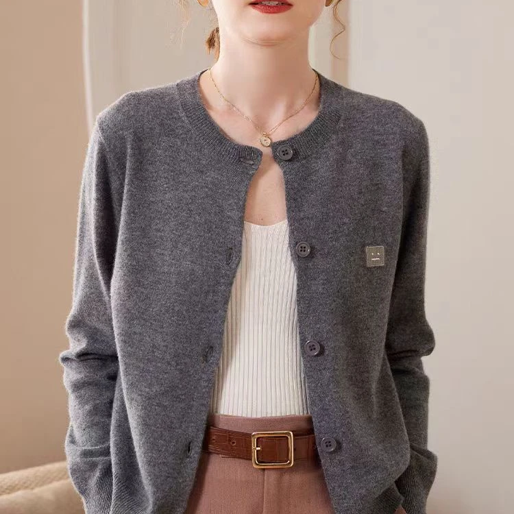 A羊毛开衫针织外套爱笑上衣8888