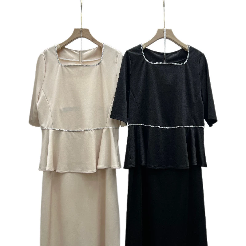 129集合链接宽松连衣裙开叉显瘦气质设计师时尚休闲百搭简约夏季