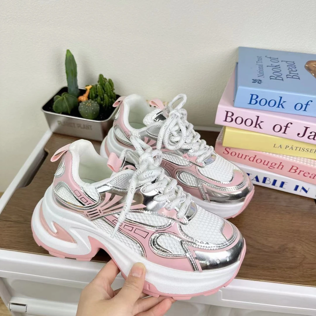 b802粉色秋冬新款老爹鞋女韩版学生百搭时尚运动休闲鞋女潮