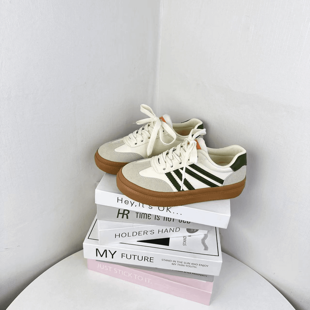 L-2295米绿夏季新款低帮德训鞋女港风复古潮流运动休闲鞋女