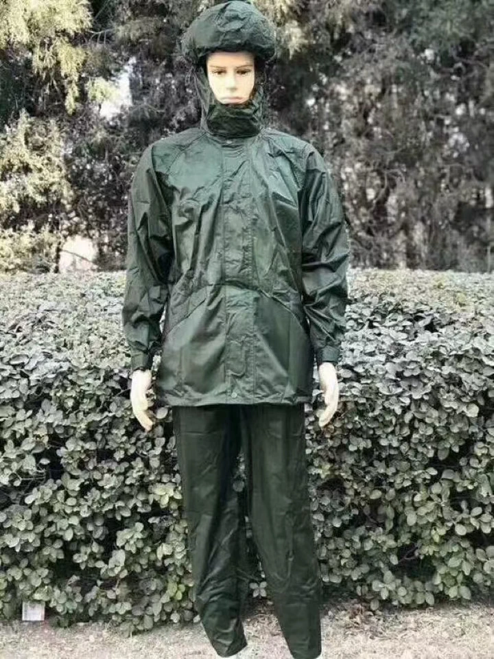 户外绿色分体雨衣工作服套装上衣加裤子透气防雨多功能加大