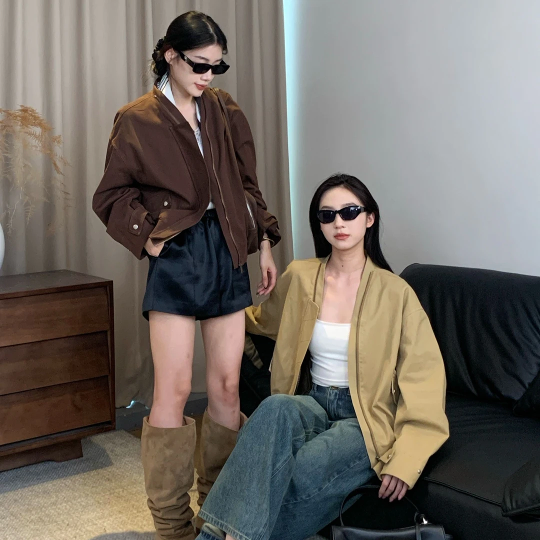 周淼ZHOUMIAO美拉德风初秋通勤短外套氛围感休闲上衣女ZM24X3104K