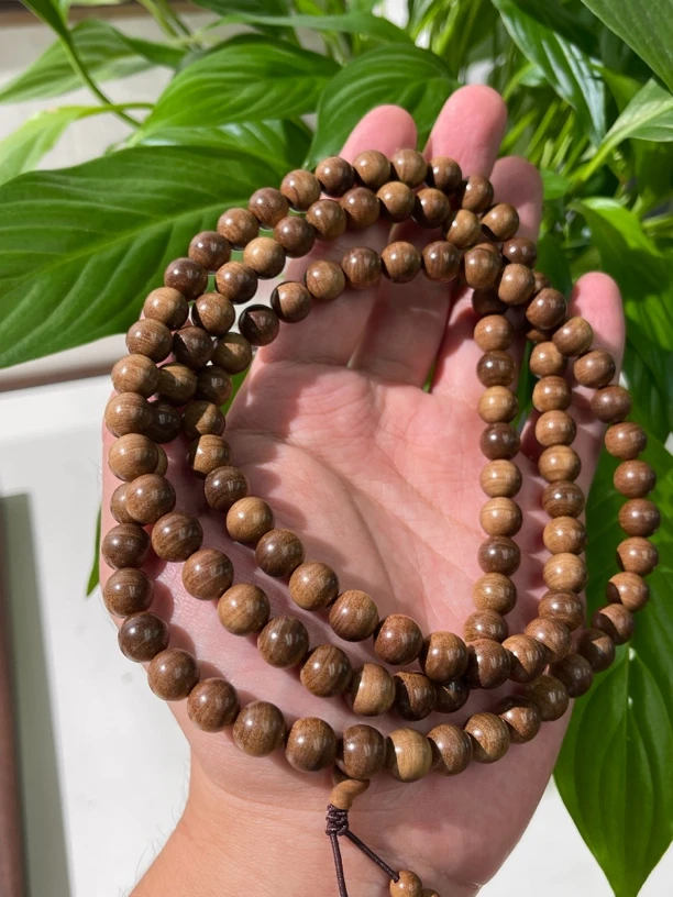 8mm/108颗 横纹黑肉 肉 印度老山檀香 迈索尔正区老料 肉色深