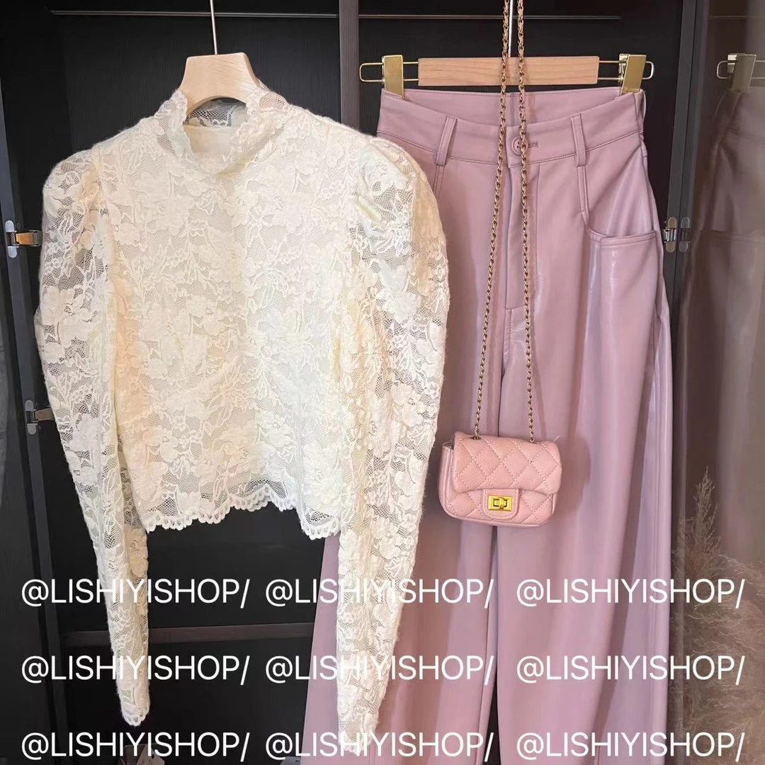 【敲好搭】法式蕾丝半高领加绒打底衫★