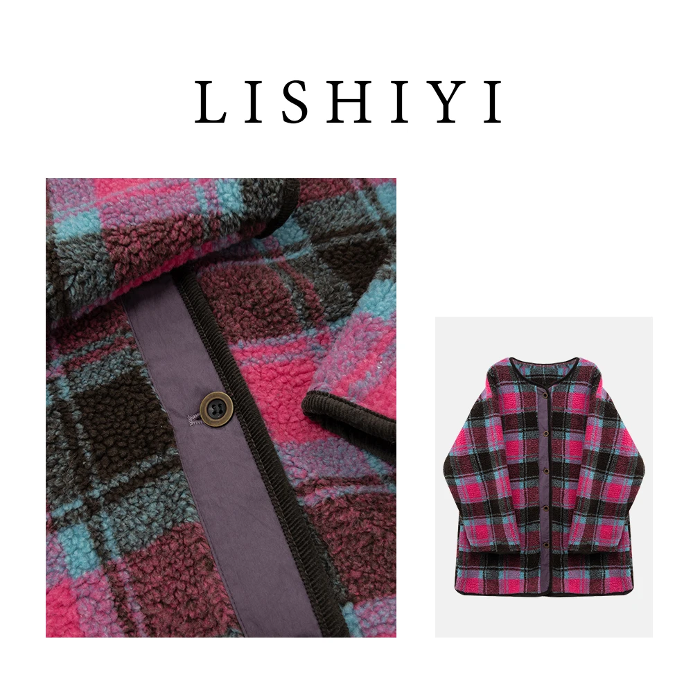 【幻走】撞色方块格子口袋设计师短款外套