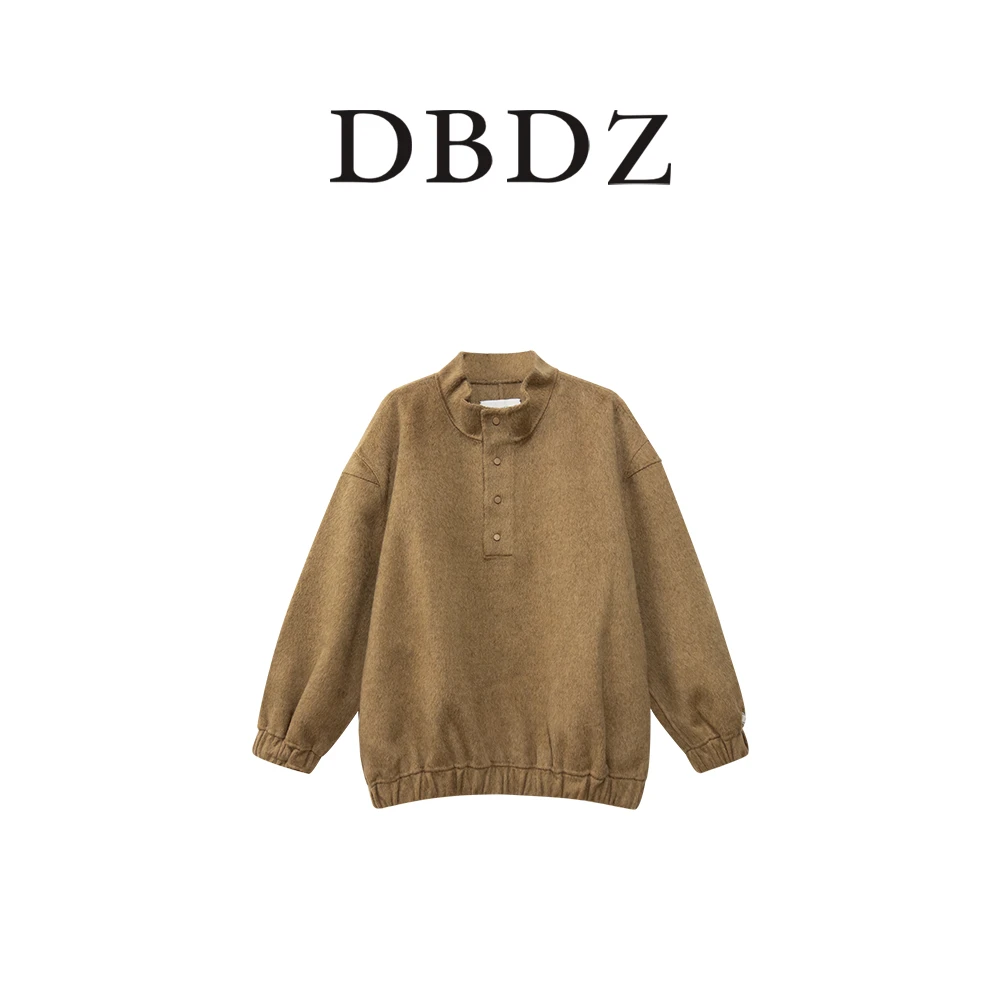 【巴黎旧梦】100%羊毛 ——宽松立领双面羊毛套头卫衣243653