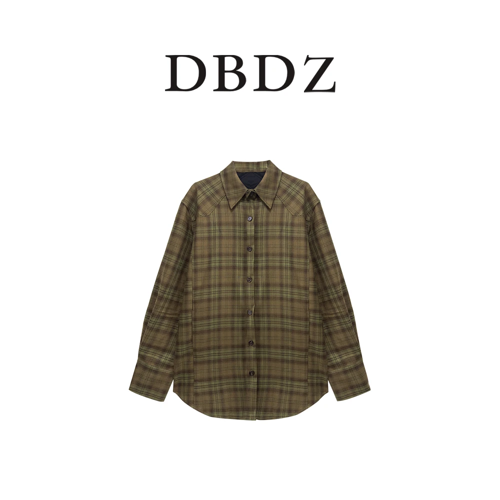 【时髦英伦】通勤风经典撞色格子衬衫7031