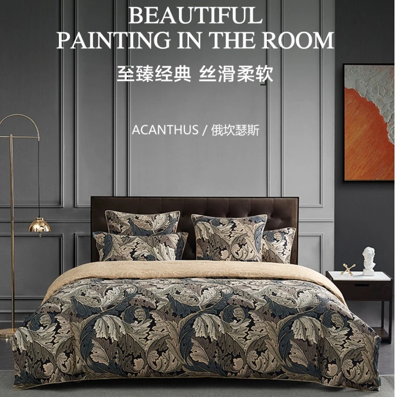 【百年经典磨毛】寐mine莫里斯60支纯棉床上用品四件套加厚俄坎瑟斯