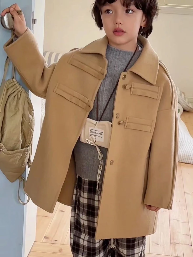 【2024原创大衣】066#美拉德男女同款双面手工羊毛大衣时尚精致洋气