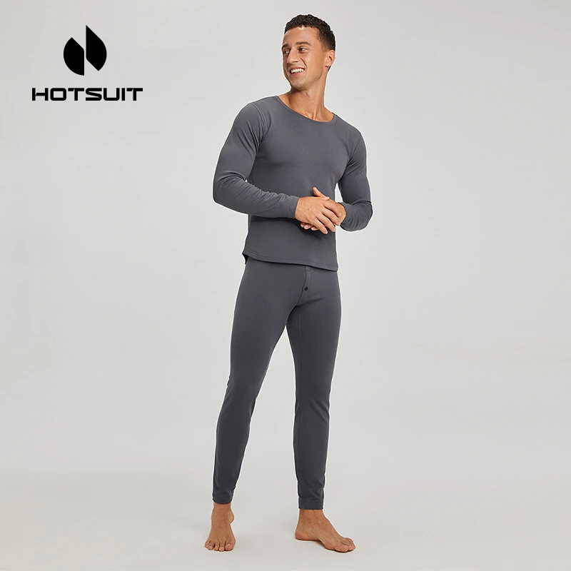 HOTSUIT/后秀保暖内衣套装男士秋冬季加绒秋衣裤户外运动健身内搭