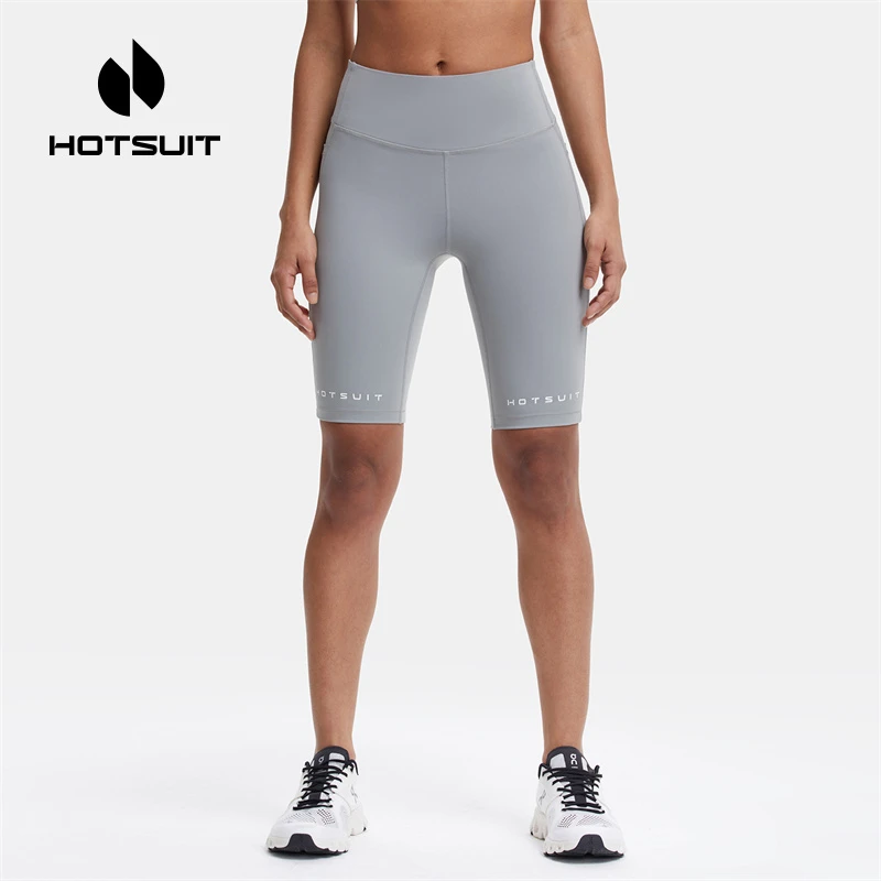 HOTSUIT/后秀瑜伽裤五分女紧身裤夏短裤高弹运动外穿健身高腰提臀