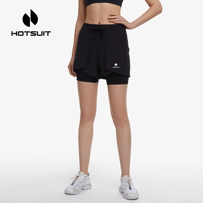 HOTSUIT/后秀运动短裤女夏季新款假两件户外跑步速干裤健身瑜伽裤