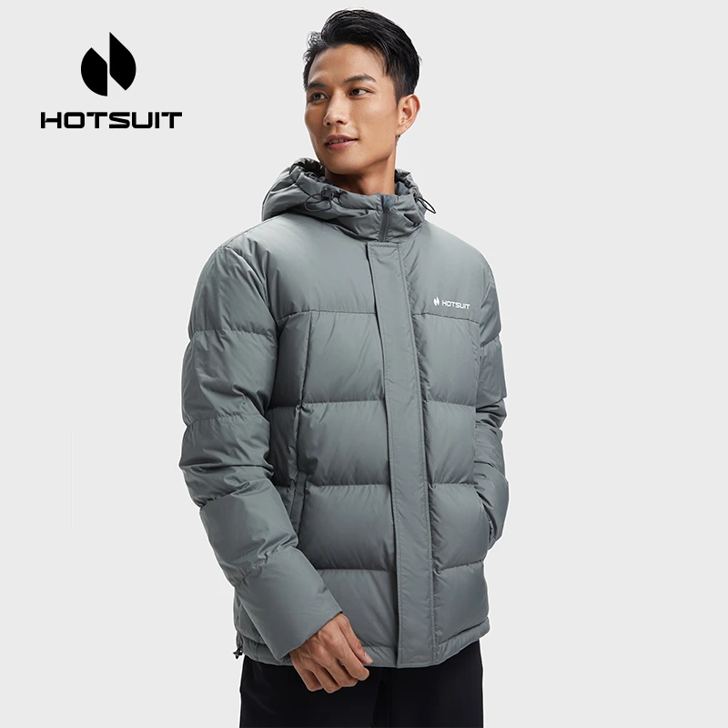 HOTSUIT/后秀运动棉衣男子冬季加绒保暖加厚连帽休闲短款防寒外套