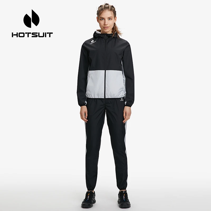 HOTSUIT/后秀暴汗服运动套装男女同款夏季户外连帽休闲跑步健身服