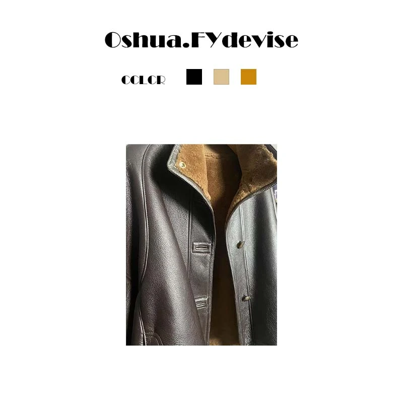 Oshua/欧诗嬅西班牙A级拉贡皮毛一体廓形时尚短外套