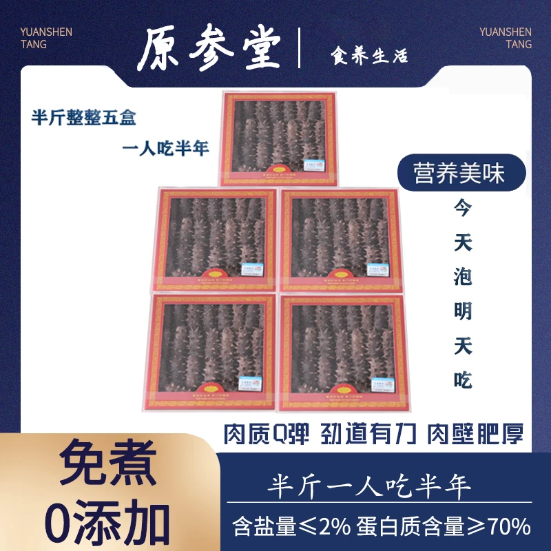 【半斤装参王】原参堂36H免煮冷水速发海参大连淡干海参零添加250g