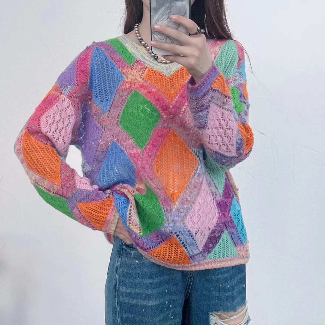 【100山羊绒】秋冬时尚女款羊绒衫24355