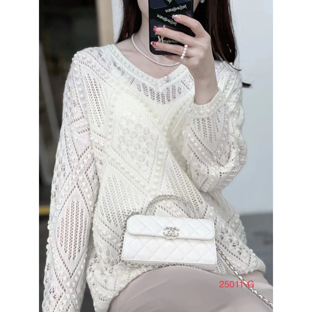 【卡诗米羊绒】25011-G潮牌时尚女款针织宽松慵懒风上衣