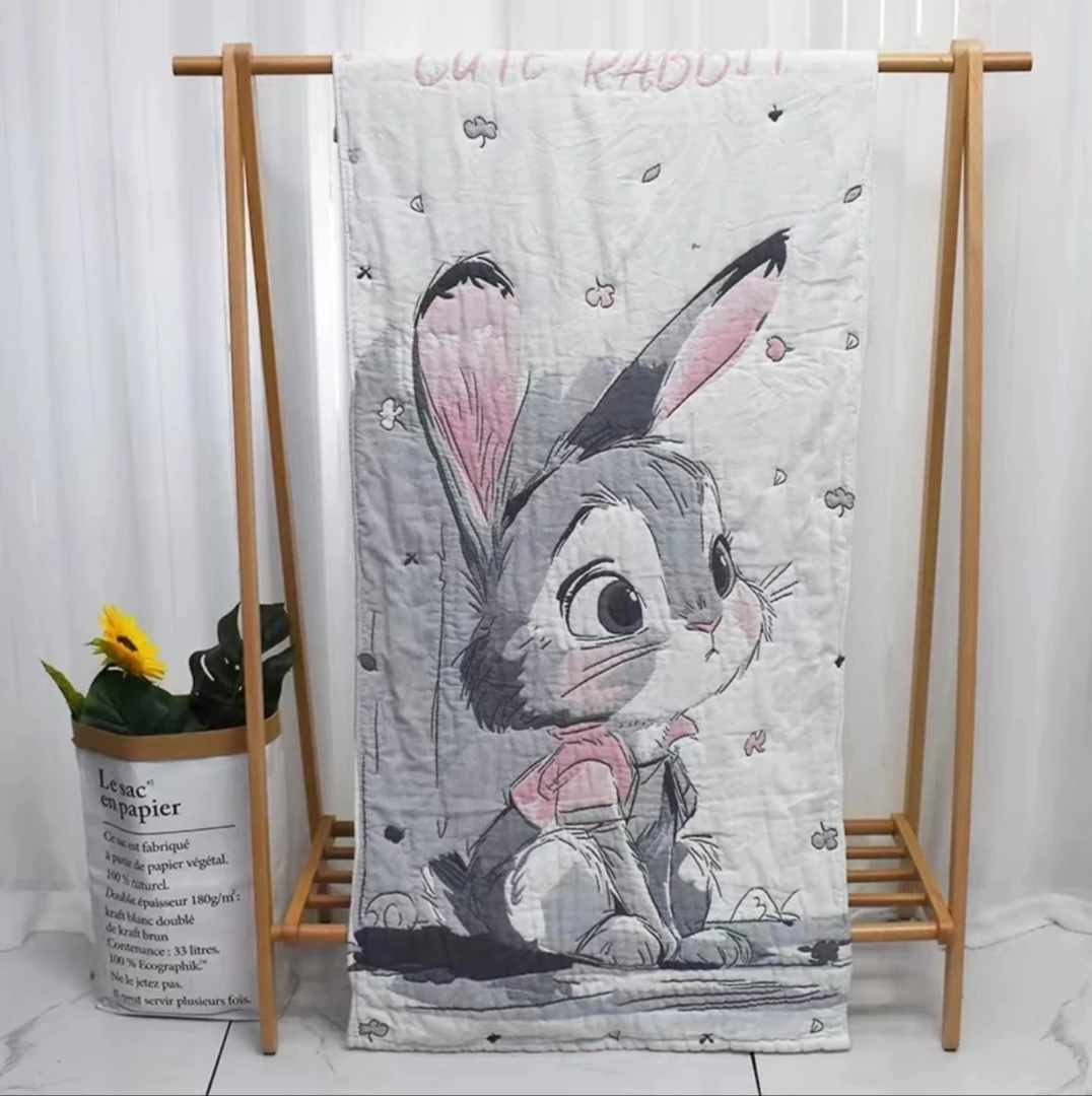 【憧憬兔浴巾】80cm*160cm-柔软亲肤吸水纱布浴巾