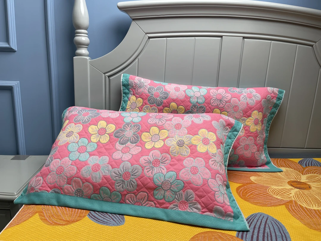 新疆包邮樱花粉家用提花舒适透气吸汗成人加厚通用柔软色织枕巾