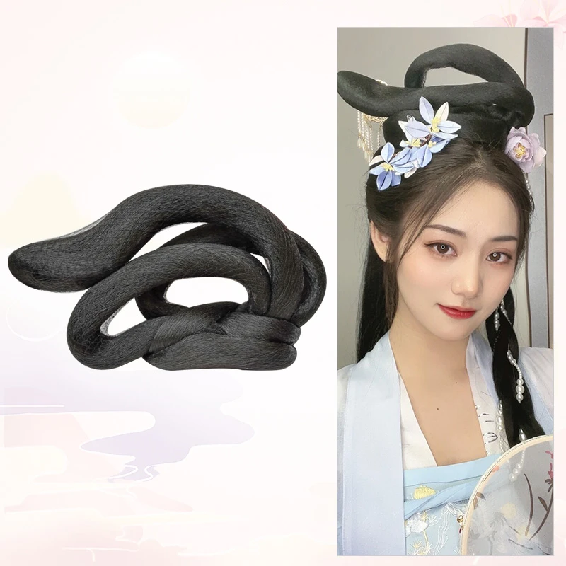 古装汉服假发女日常新手懒人发髻全发丝花蕊夫人同款髻飞天发包