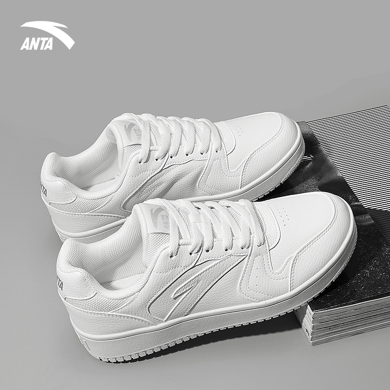 安踏低帮板鞋男鞋休闲运动鞋2024春季潮流复古百搭小白鞋官方正品