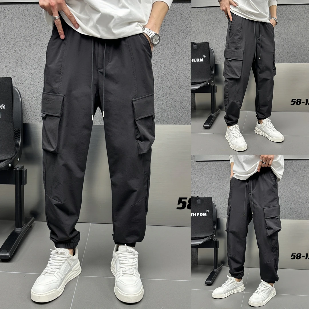 【工装休闲裤】春季男士工装简约百搭大码潮流薄款束脚休闲男裤125