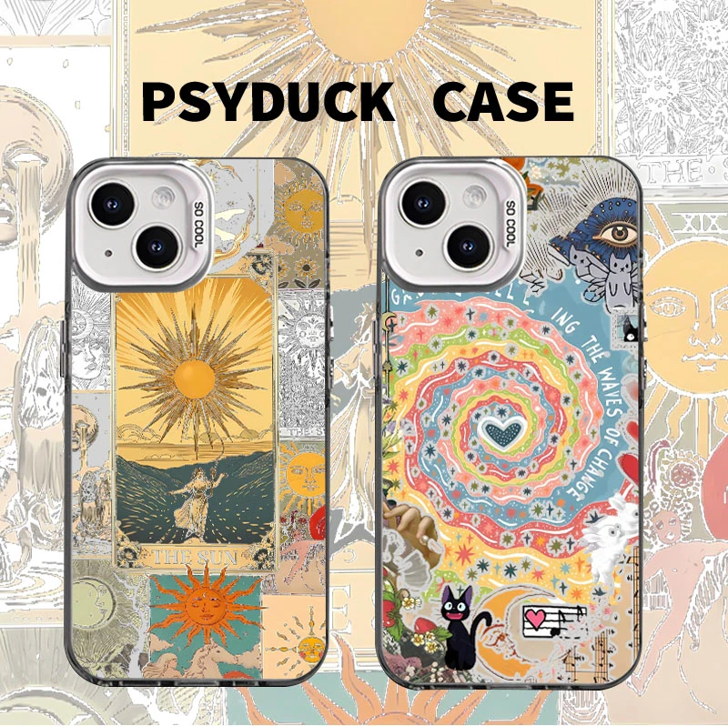 适用苹果15华为一加iQOO小米镂空壁画女神彩银白底动漫防摔手机壳