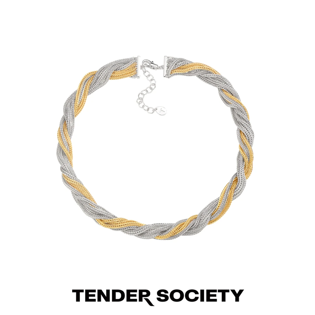 tender society 铜合金项链 Lempicka系列金银双色编织项链轻奢款