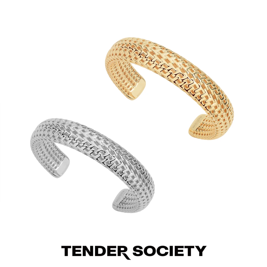 tender society 铜合金手镯 T for Tender系列金银色老花镂空手镯