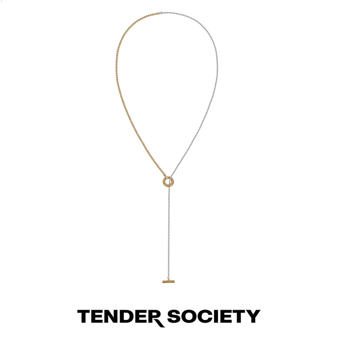tender society 铜合金项链 T for Tender老花OT扣多种佩戴长项链