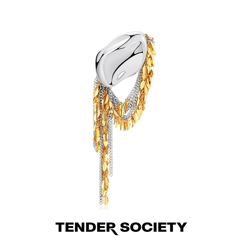 tender society 铜合金手镯 醉舟系列一叶扁舟装饰流苏链手镯小众