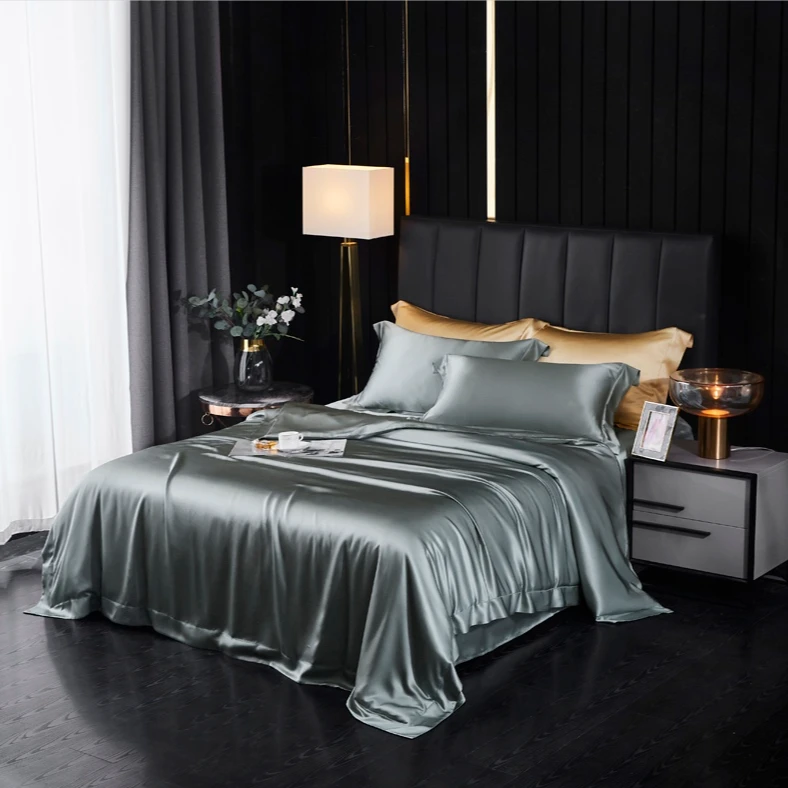 LD-真丝【极简主义】25姆米百分百桑蚕丝-纯色真丝床品-可定制床笠