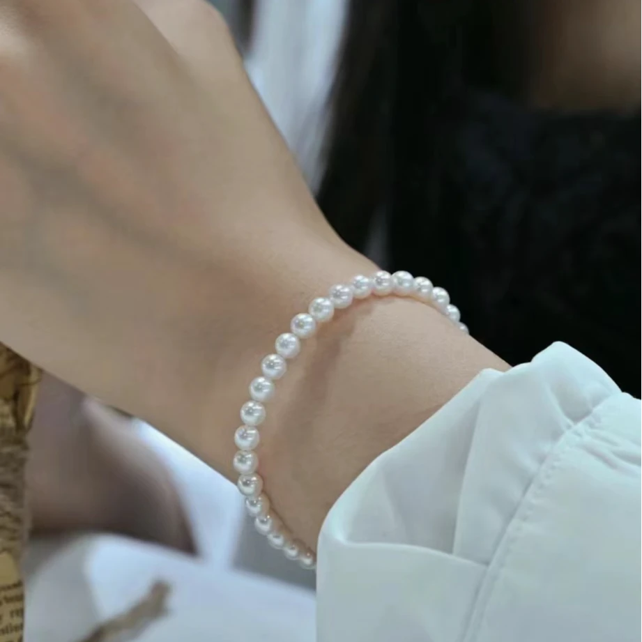 925银手链 冷光白极强光4mm小米手链时尚气质百搭