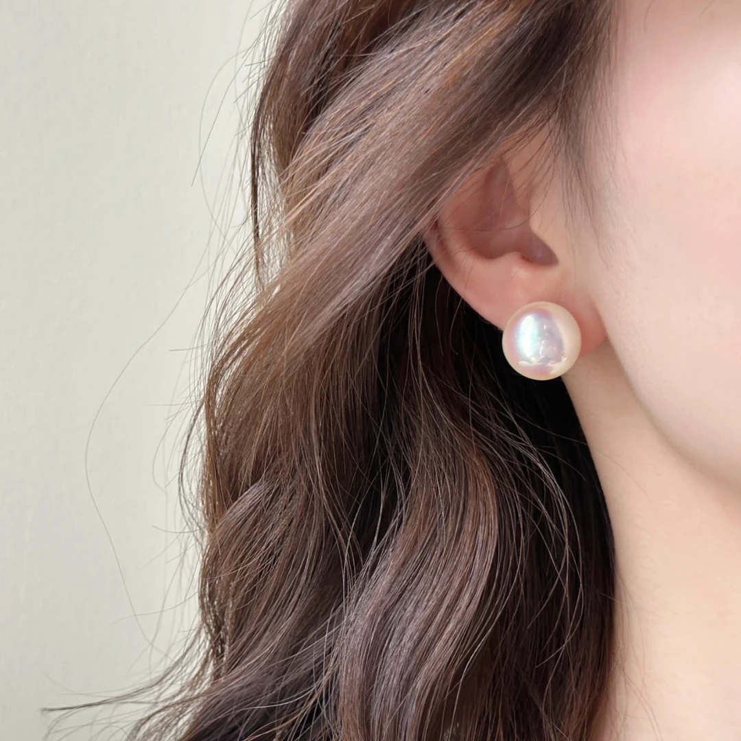 925银耳饰 【老刘专属】轻奢强光12MM空姐耳钉气质简约经典百搭