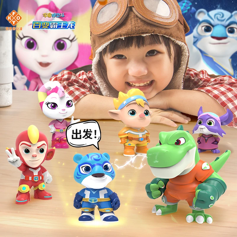 宇宙护卫队书桌摆件公仔3-6岁宝宝启蒙益智搪胶人偶可动互动益智