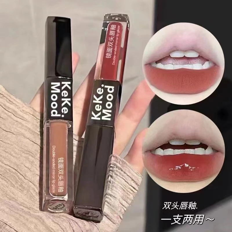 kekemood水感系列双头雾面水光银管唇釉ins学生显气色