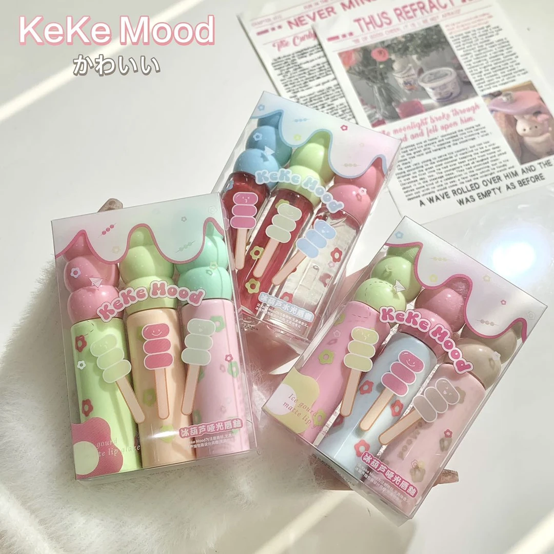 kekemood冰糖葫芦哑光水光唇釉套装显白纯欲学生