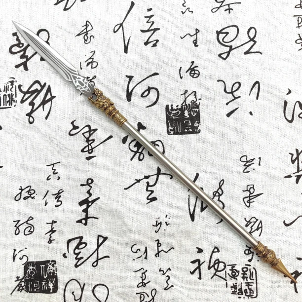 三国演义马超虎头湛金枪精美茶具摆件收藏把玩工艺品未开刃