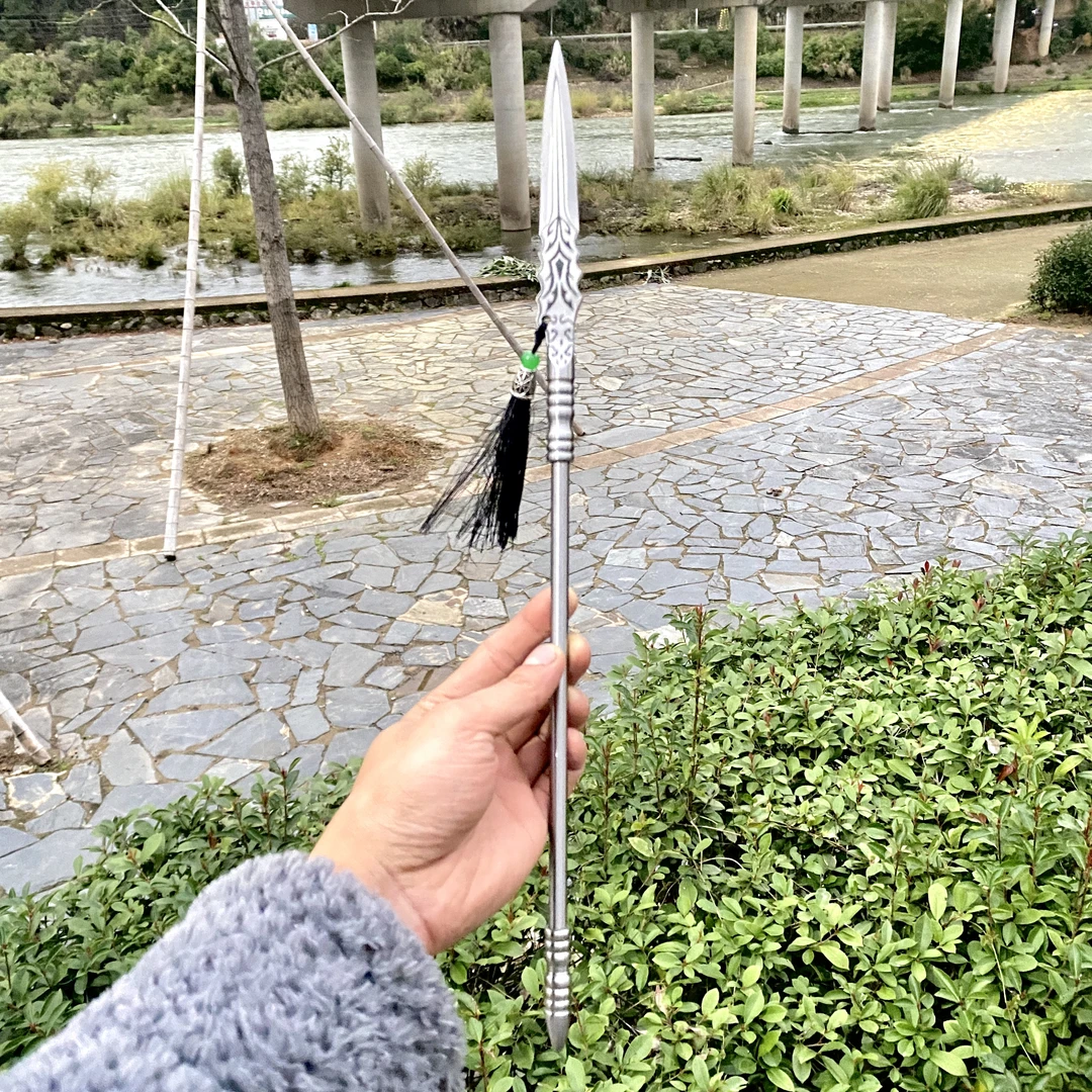 西楚霸王项羽霸王枪茶针茶刀茶桌摆件收藏把玩手工锻打工艺品