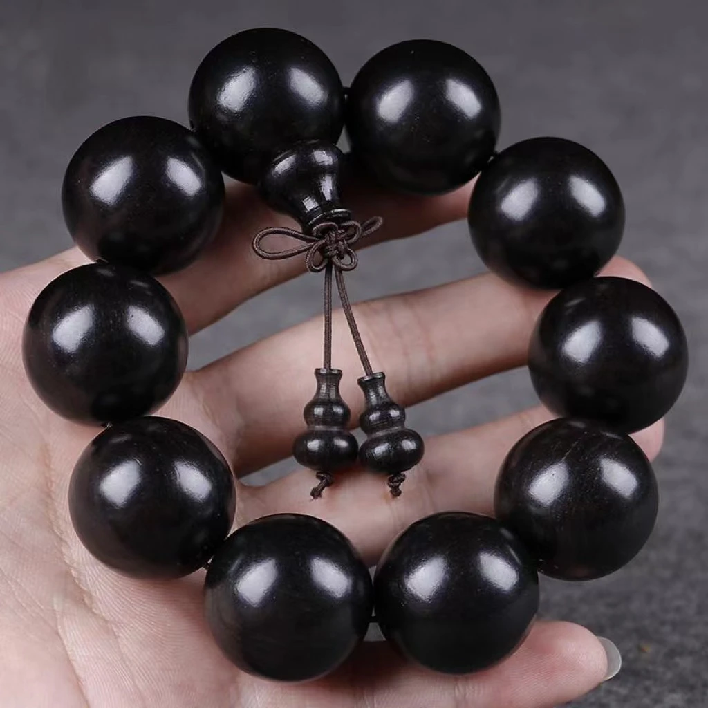 黑檀佛珠手串男女款手串紫檀金丝楠木黄花梨檀香金丝檀手串车挂件