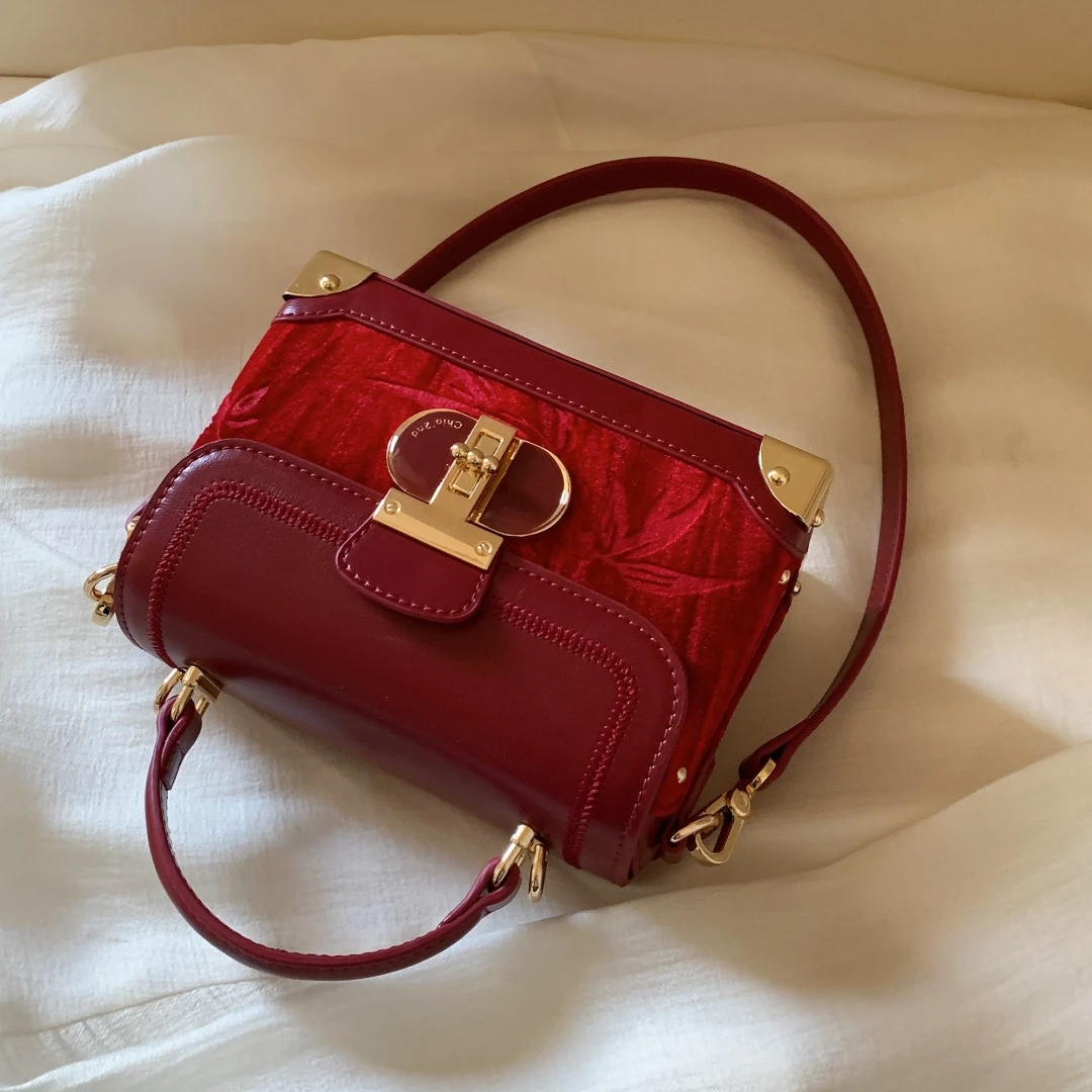 南风Chio2nd 小方包2024新款红色包包女手提单肩斜挎包