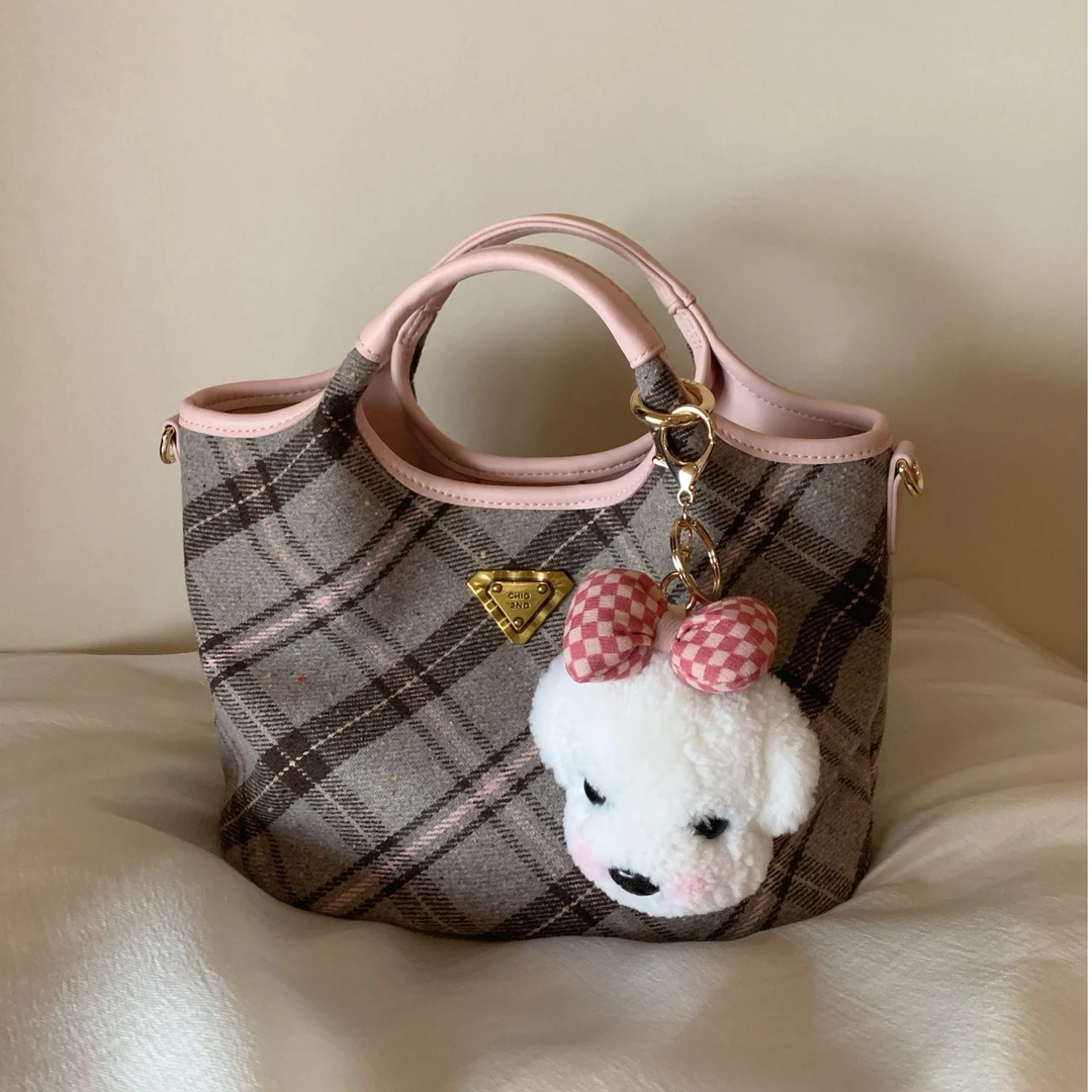 【妞妞旭鹏专属】南风Chio2nd 托特包包女生秋冬格纹手提包通勤