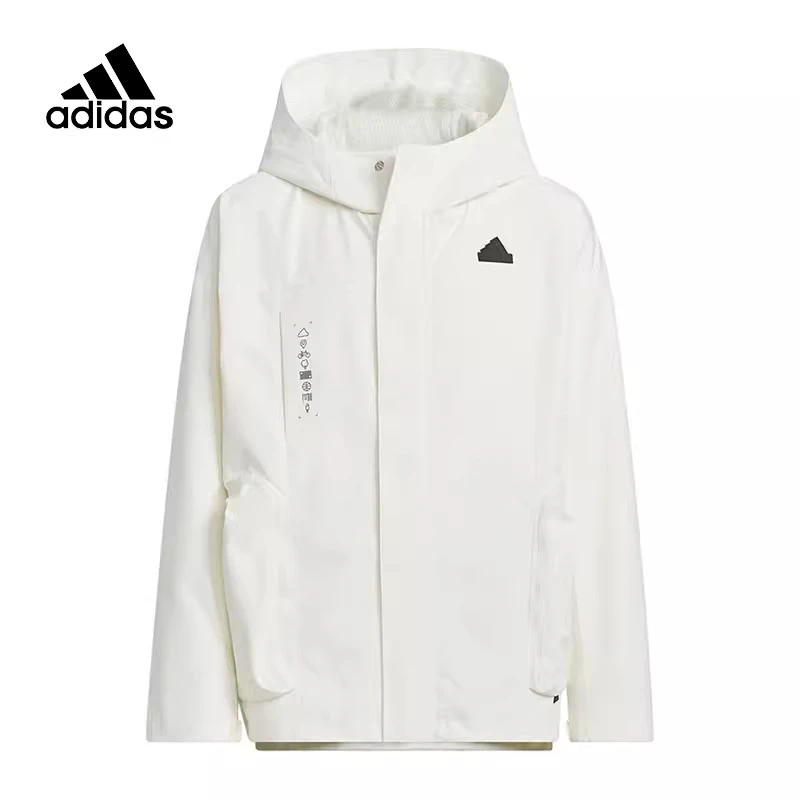 adidas/阿迪达斯2024春季女大童连帽上衣运动休闲梭织外套JE8640