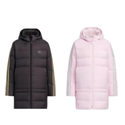 adidas/阿迪达斯冬季连帽长款羽绒服（清货有轻微跑毛，介意勿拍）