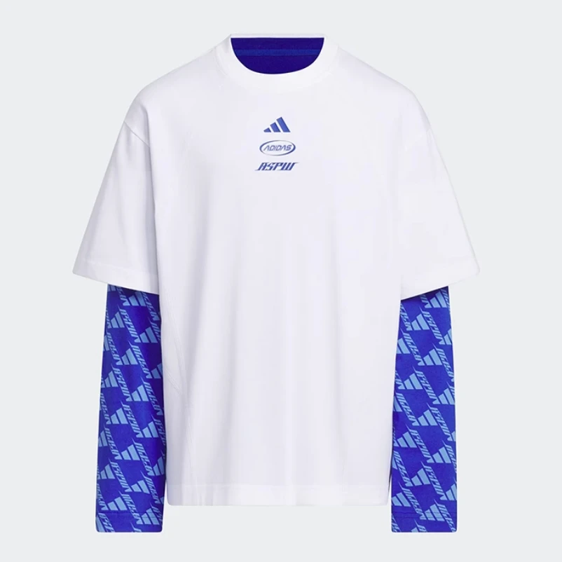 adidas/阿迪达斯24秋新款男大童二合一运动休闲长袖T恤两件JC6925