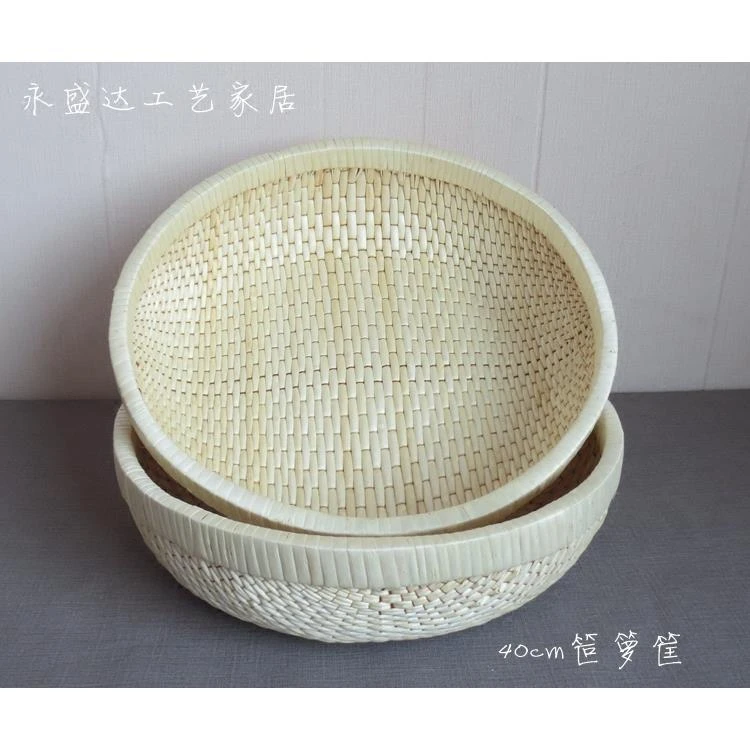 藤柳编收纳储物筐食品篮展示筐婚嫁簸箩藤编馒头筐针线笸箩小号