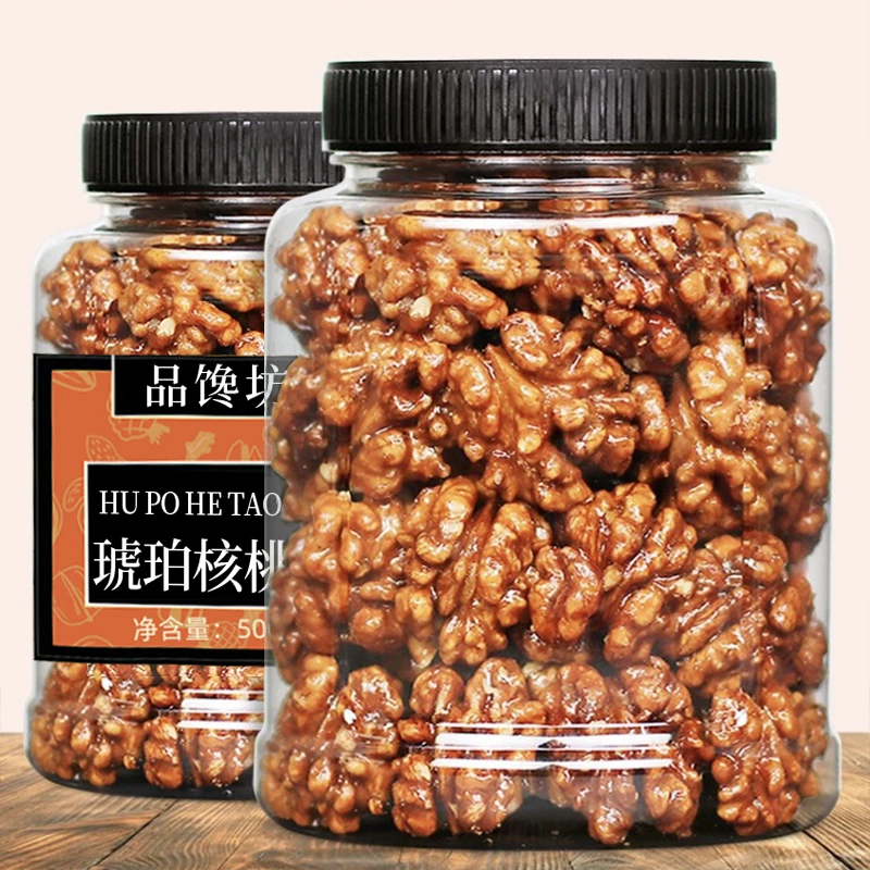 【精选】琥珀核桃仁罐装焦糖蜂蜜味酥脆饱满去壳坚果营养孕妇零食